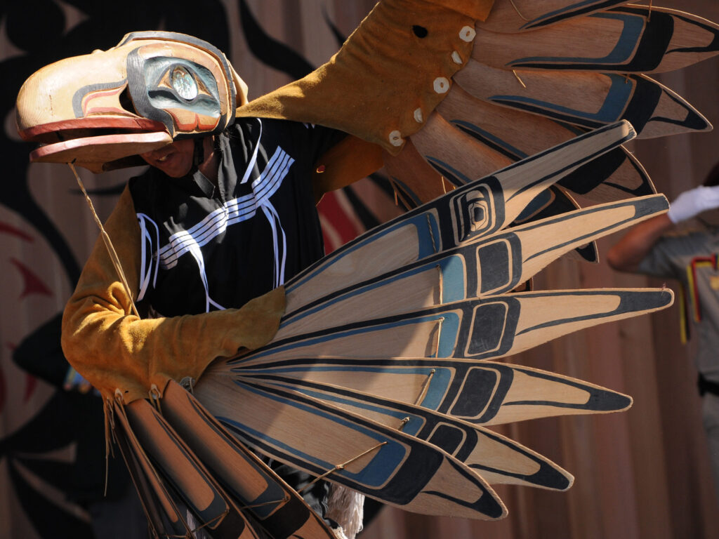 Policies in Canada made it illegal to engage in First Nations cultural and ceremonies during the early part of the 20th century. Today individuals and communities are actively engaged in reclaiming their traditional practices. This picture shows an example of the beauty and artistry of West Coast cultural items.