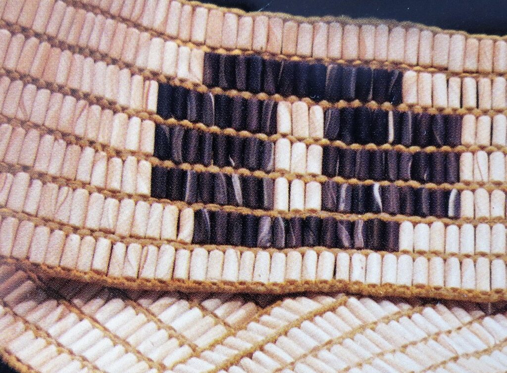 The Dish with One Spoon Wampum Belt Covenant, refers to sharing the land (one bowl) with only taking what you need and leaving enough for others (one spoon), a covenant shared between the Anishinaabe and Haudenosaunee prior to the arrival of Europeans.
