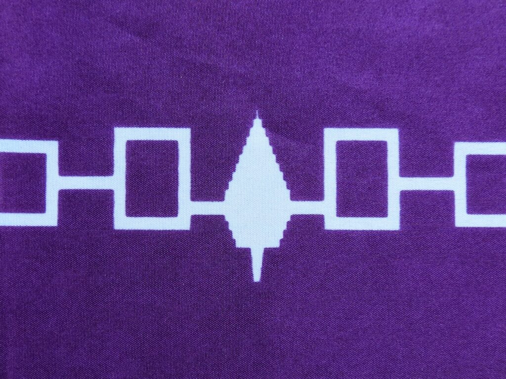 The image displayed here is the symbol of the Five-Nations Haudenosaunee [Iroquois] Confederacy, and is otherwise known as the Hiawatha Wampum.