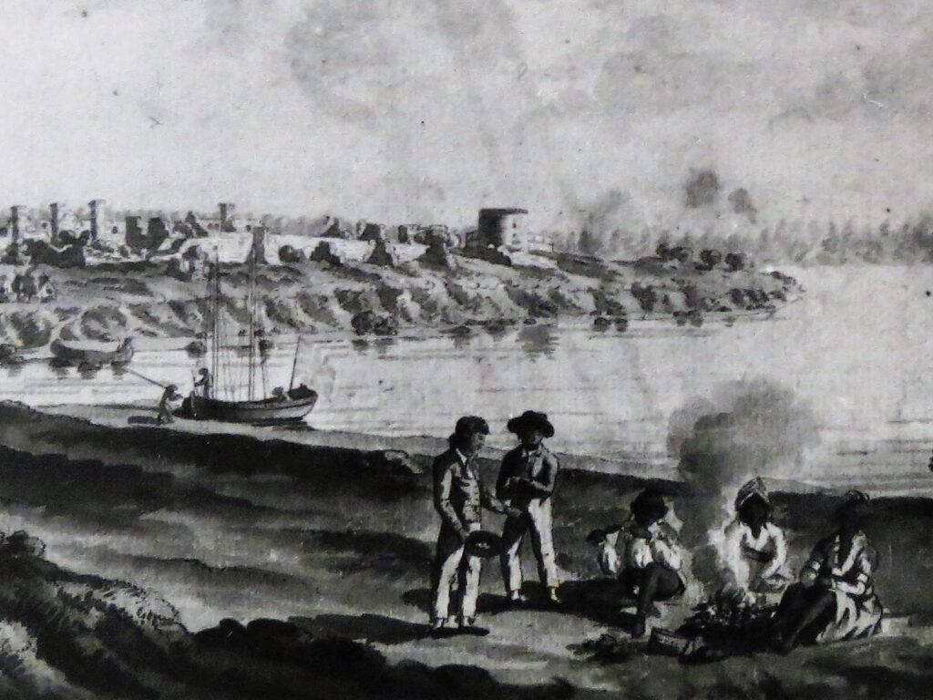 A view of the ruins of the fort at Cataraqui taken in June, 1783.
