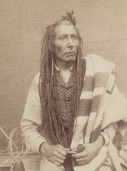 Cree Chief Poundmaker (1842?-1886), after his arrest in June 1885, Regina, Saskatchewan.