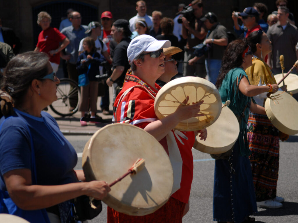 Have a look here at some of the different styles of drum. The drum protocols and traditions vary between different Nations.