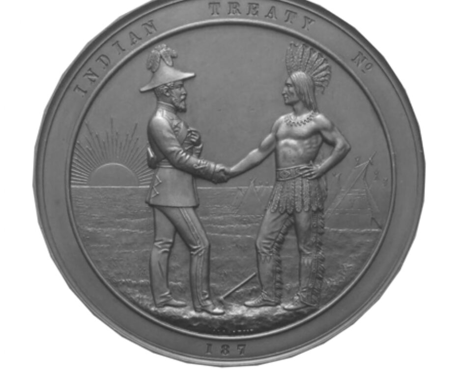 Medals were an important part of the treaty ceremony, providing a lasting visual reminder to all participants of the commitments made. Medals such as this one, were presented to Chiefs to commemorate Treaty Numbers 3, 4, 5, 6, and 7.